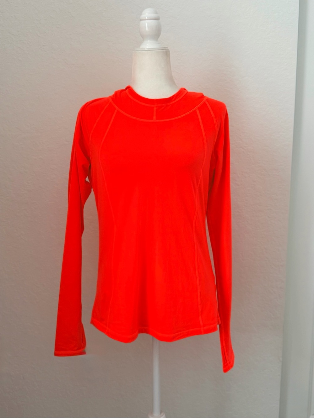 New Zella Neon Orange Long Sleeve Pullover Hoodie Size M